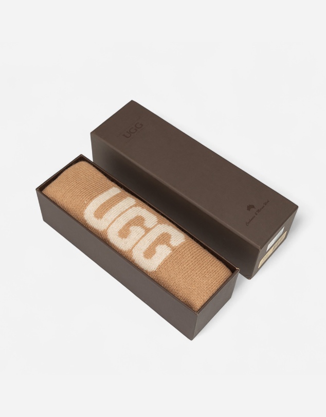 Ozwear Connection Uggs - Ugg Logo Cashmere Aus Wool Woven Scarf