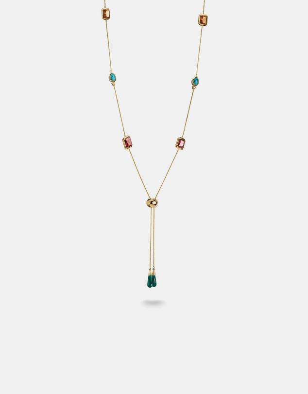 THOMAS SABO - THOMAS SABO Y Necklace with Multi-coloured Stones