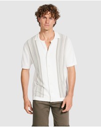Tarocash - Brycen Stripe Knit Polo Shirt