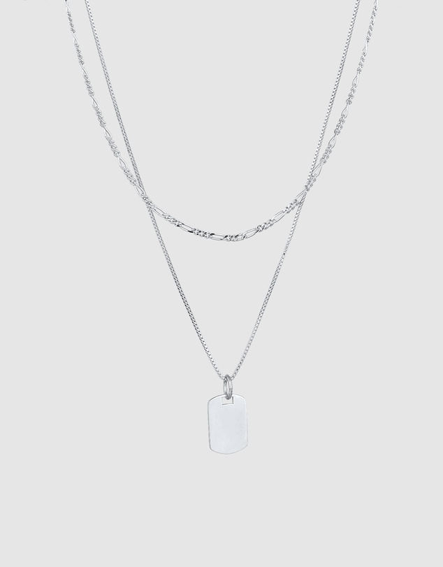 Kuzzoi - ICONIC EXCLUSIVE - Tag Pendant Necklace in 925 Sterling Silver