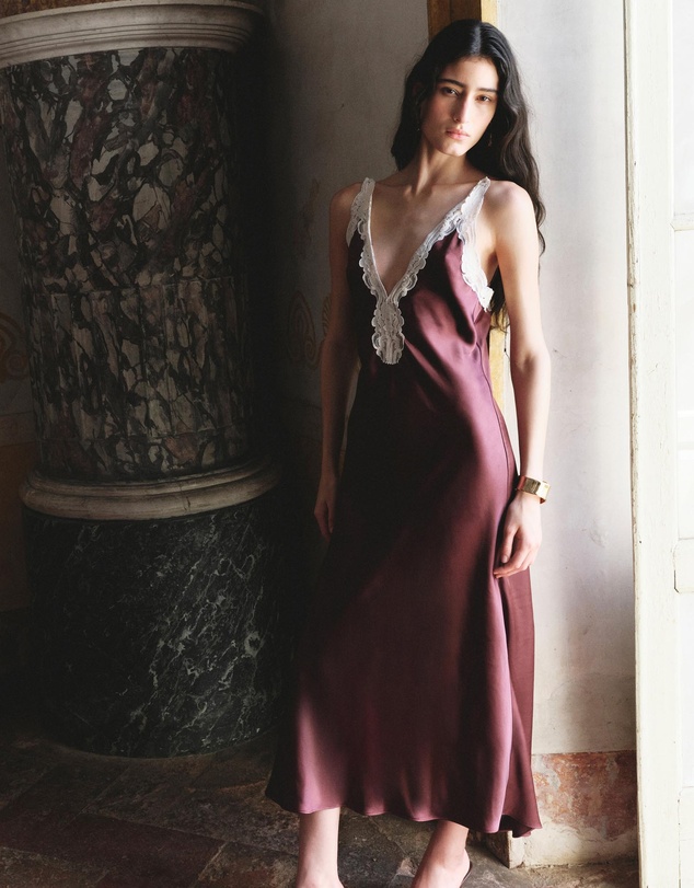 M.N.G - Satin Lace Dress