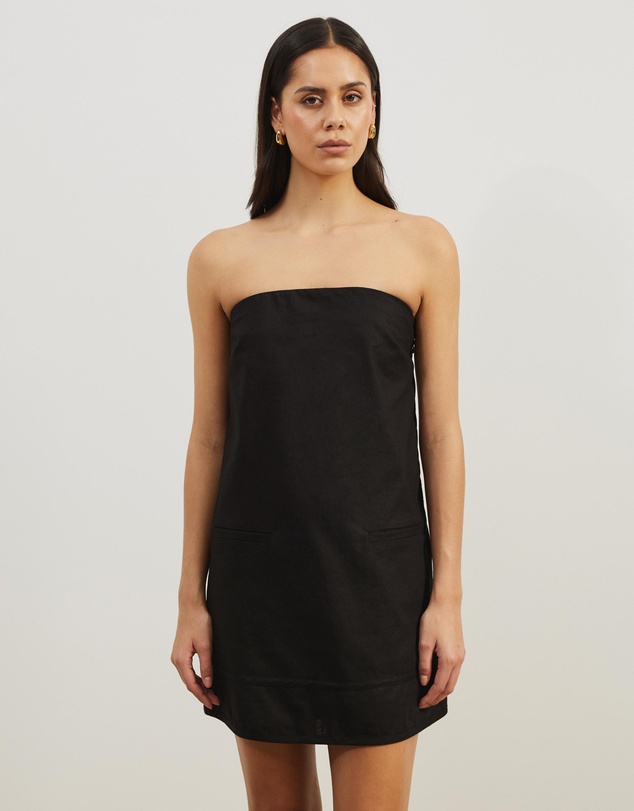 Atmos&Here - Koa Strapless Linen Blend Mini Dress