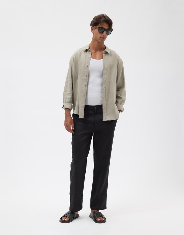 AERE - Relaxed Leg Tailored Linen Pants