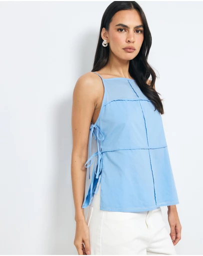 AERE - Grace Panel Tie Side Top