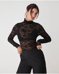 Forcast - Torin Lace Turtleneck Top