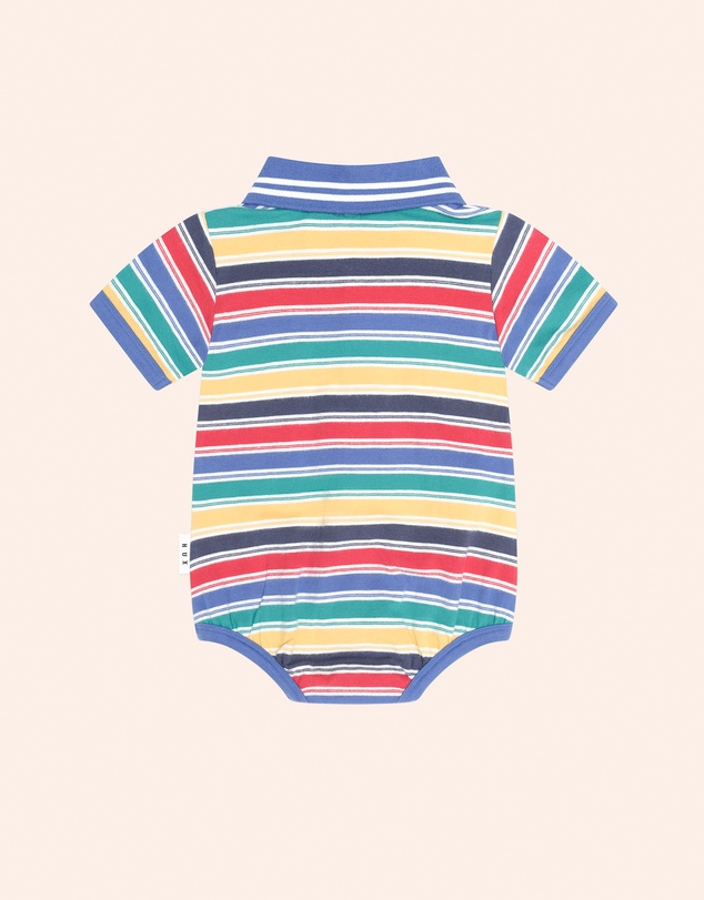 Huxbaby - Vintage Stripe Hux Polo Romper - Babies