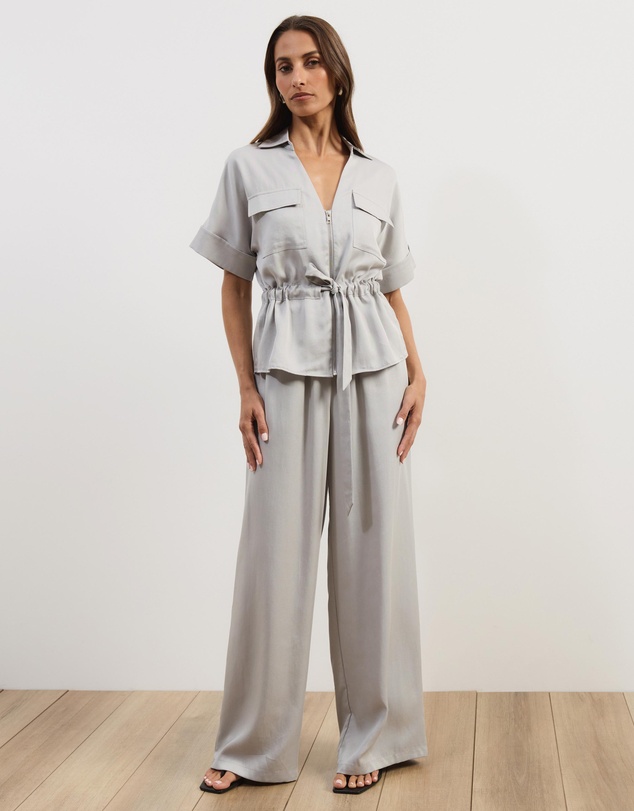Atmos&Here - Viola Shirt With Adjustable Drawstring At Waist