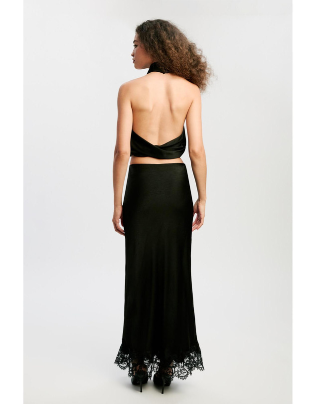 Bardot - Sandri Satin High Neck Top