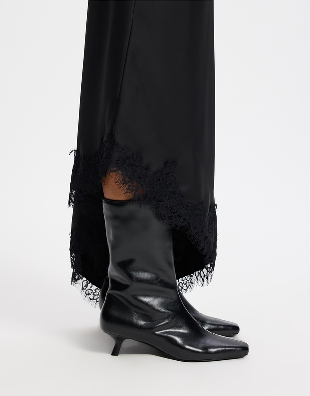 AERE - Maria Leather Kitten Heel Boots