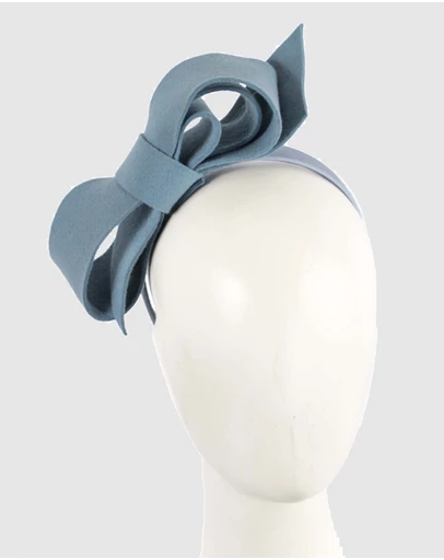 Max Alexander - Felt Blue Bow Fascinator