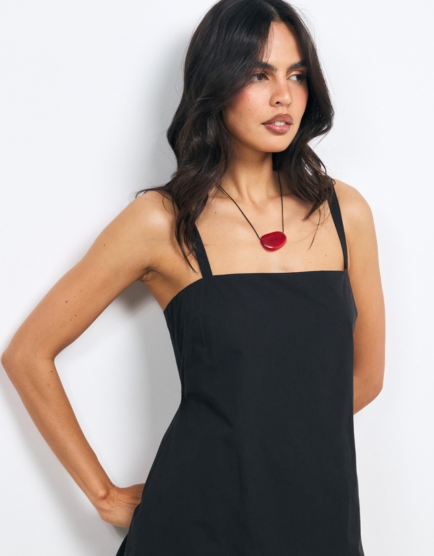 AERE - Eleni Cotton Trim Mini Dress