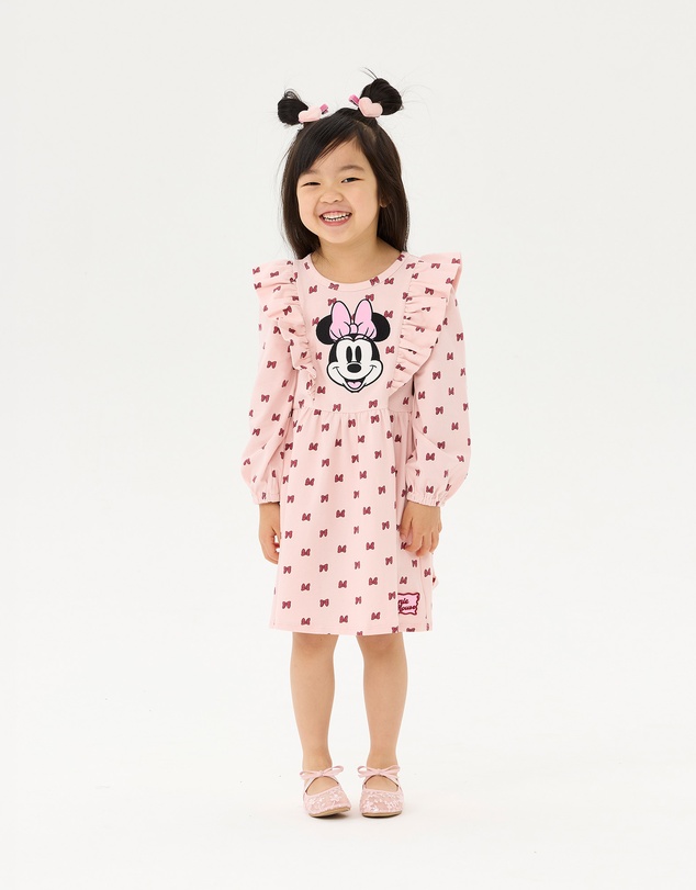 Rock Your Kid - Minnie Mouse Minnie Bow Long Sleeve Jersey Dress