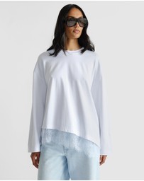 Decjuba - Sofia Lace Trim Long Sleeve Top