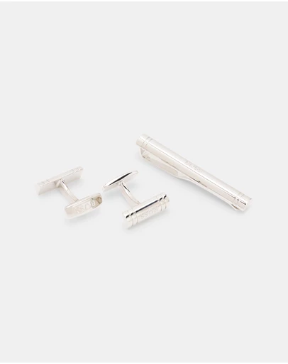 BOSS - Brass Cufflinks and Tie Bar Set