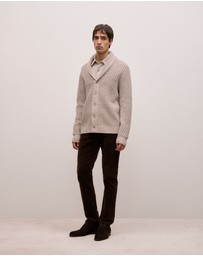 Trenery - Merino Textured Shawl Cardigan in Cinder
