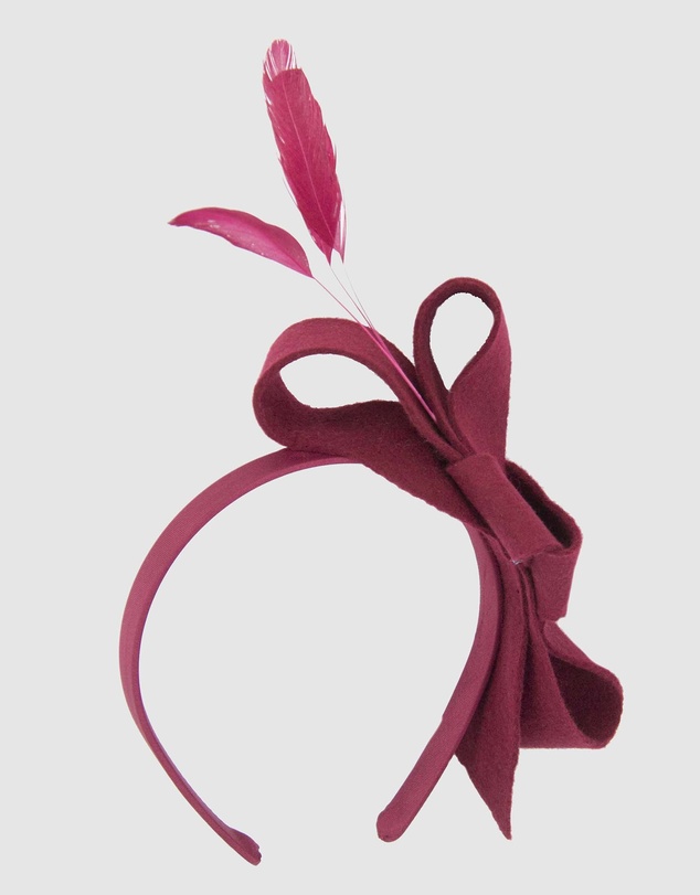 Max Alexander - Felt Burgundy Bow Fascinator