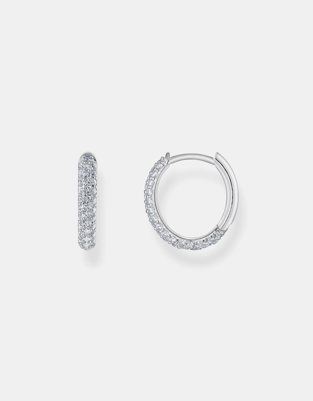 THOMAS SABO - Hoop earrings with white zirconia pave