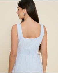 The Fated - Camille Linen Blend Midi Dress