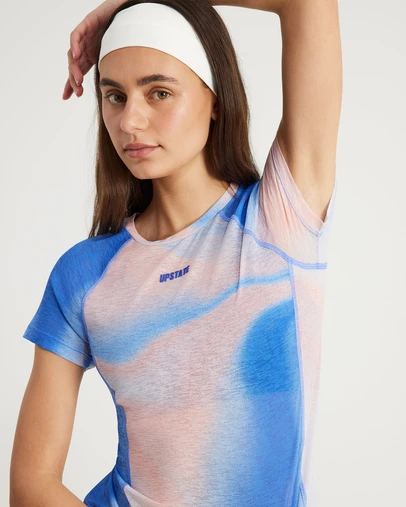 Upstate - Sheer Sport Mesh Panel Tee - Multi