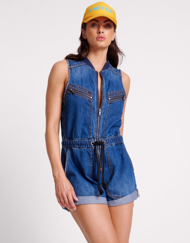 ONE TEASPOON - Bluemoon Lilly Sporty Denim Jumpsuit