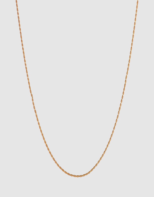 Elli Jewelry - Necklace Basic Cord Necklace Twist Fine in 925 Sterling Silver Gold Plated