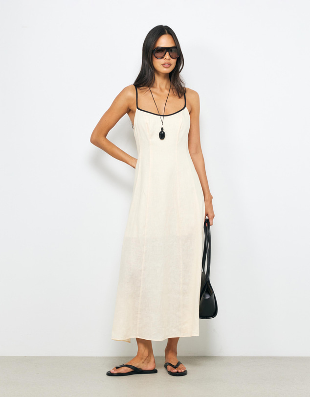 AERE - Miette Contrast Bind Midi Dress