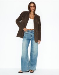 Dazie - Hallie Faux Suede Tailored Blazer