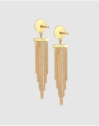 Elli Jewelry - Earrings Ear Hanger Platelet Chain Look Elegant in 925 sterling silver Gold plated