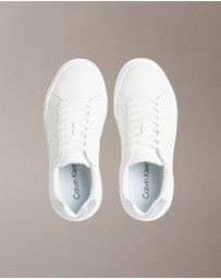 Calvin Klein - CK Avenue Leather Silver Tab Sneakers