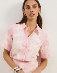 Atmos&Here - Remi Linen Blend Mini Shirt Dress