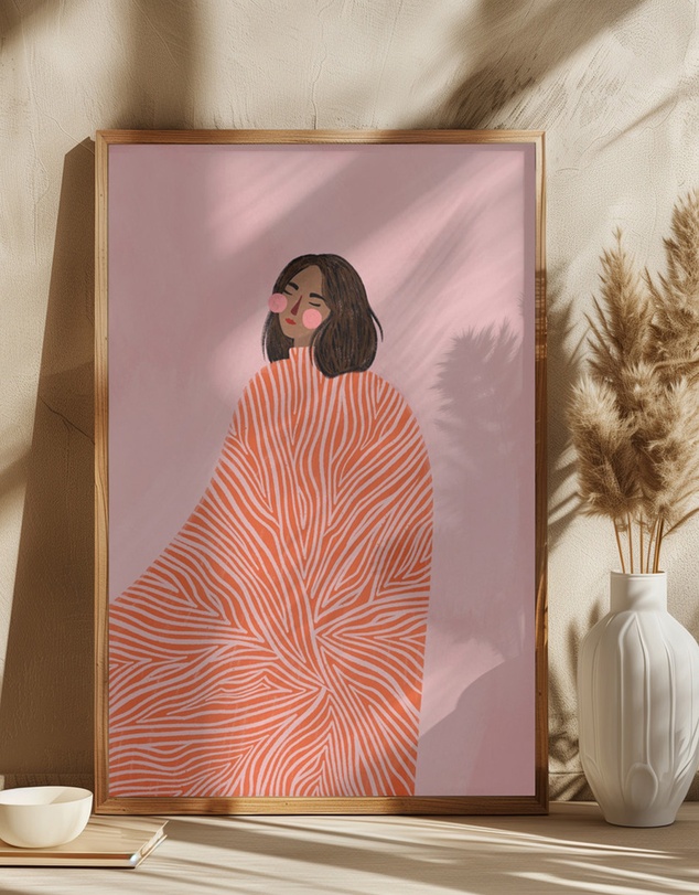 Olive et Oriel - The Woman With The Orange Stripes by Bea Muller Art Print