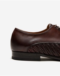 Calibre - Leather Weave Derby Tan Dark