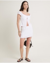 Subtitled - Janita Off Shoulder Lace Trim Top