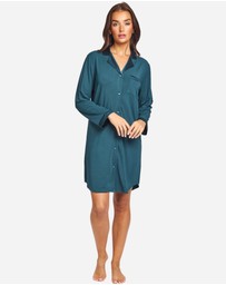 Love and Lustre - Modal Silk Trim Long Sleeve NightShirt