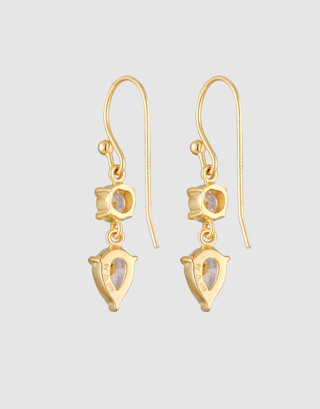 Elli Jewelry - Zirconia Teardrop Earrings in Gold-Plated 925 Silver