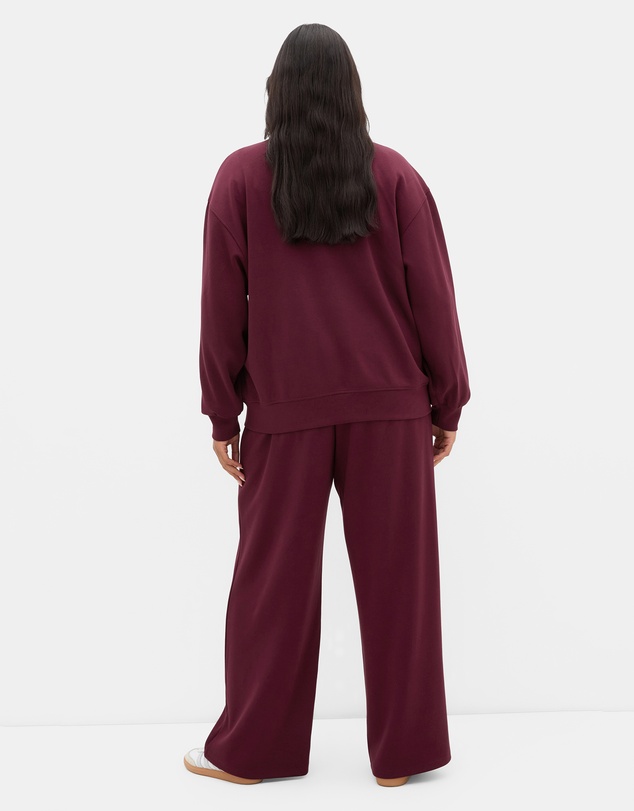 City Chic - Plus size Mae Wide Leg Jogger - dark cherry