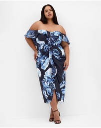 City Chic - Gina Print Off Shoulder Dress