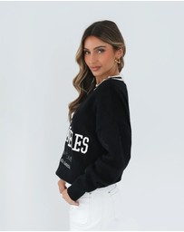 Esther & Co - Kanoe Knit - Black Print