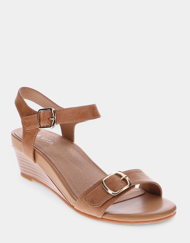 Mia Vita - Nadia Wedge Sandal - Pebble