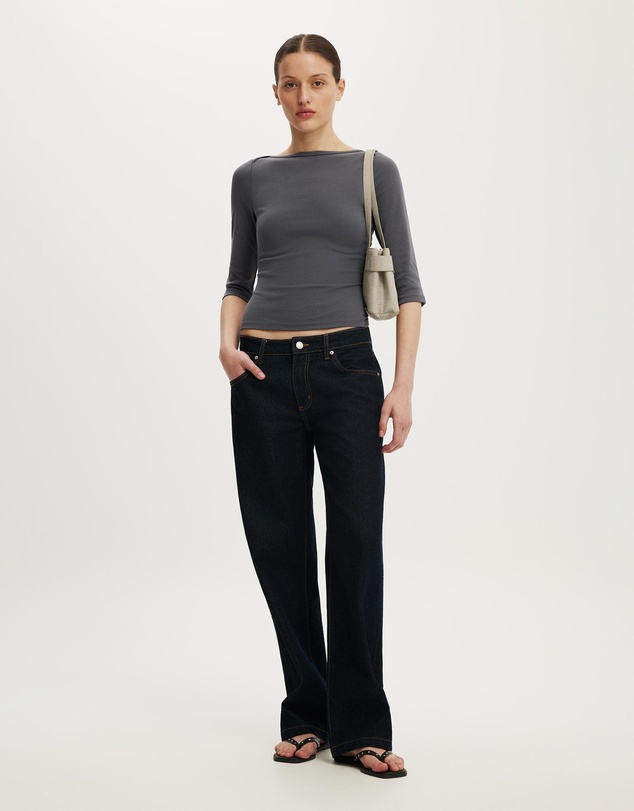 Cotton On - 90S Boatneck ¾ Sleeve