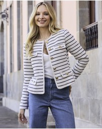 Sosandar - Stripe Boucle Jacket