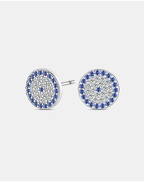 Mestige - Aura Evil Eye Earrings - Silver Plated