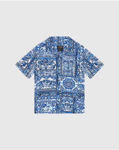 Camilla - Short Sleeve Camp Collared Shirt - Kids