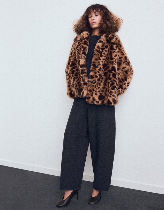 M.N.G - Fur-Effect Leopard-Print Coat