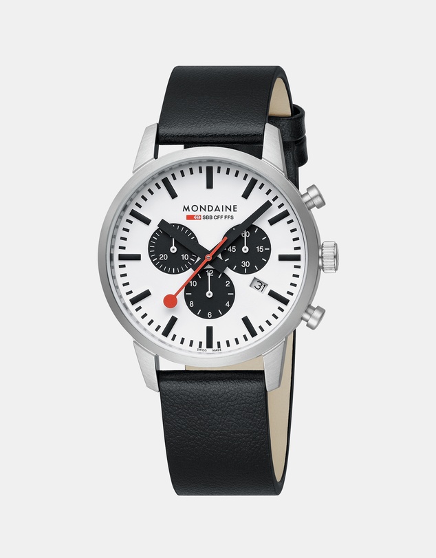 Mondaine - Mondaine Official Swiss Railways Neo Chronograph Watch 41mm