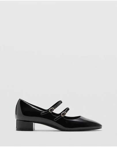 M.N.G - Patent Leather Buckled Heel