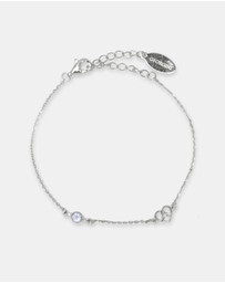 Georgini - Natural Aquamarine And Two Natural Diamond March Silver Bracelet