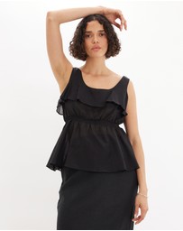 Amelius - Lorena Peplum Ruffle Top