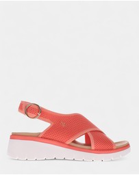 Mia Vita - Celia Wedge Sandal - Coral
