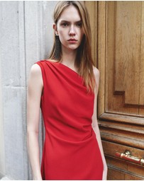 M.N.G - Asymmetric Side Ruched Dress